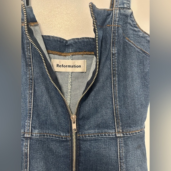 Reformation denim dress with adjustable zipper. Never worn, brand new! - Picture 2 of 5
